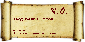 Margineanu Ormos névjegykártya